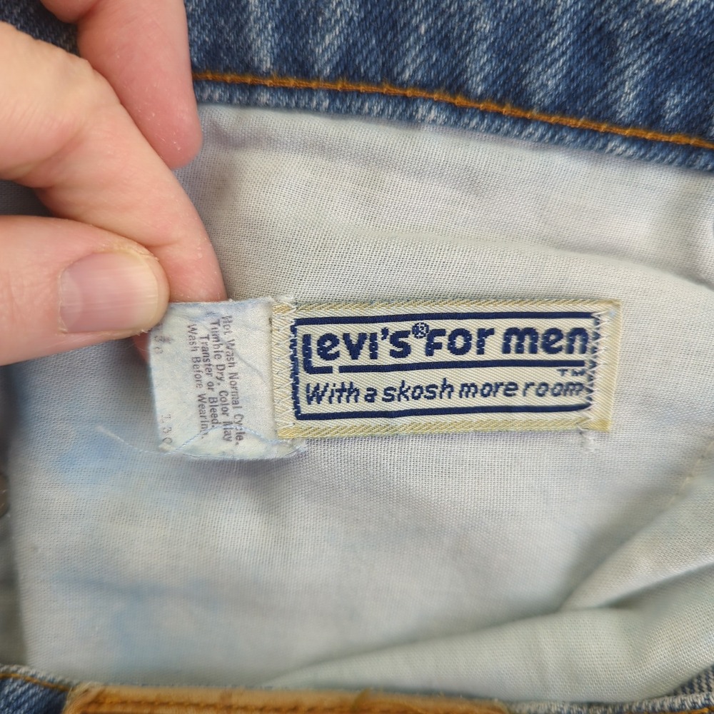 Vtg Levi's For Men Skosh More Room Jeans Blue Denim Straight Leg Talon Zip 38x27 - Picture 5 of 13